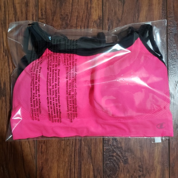 Champion 2 PK Pink/Black Seamless Bra - Picture 4 of 5